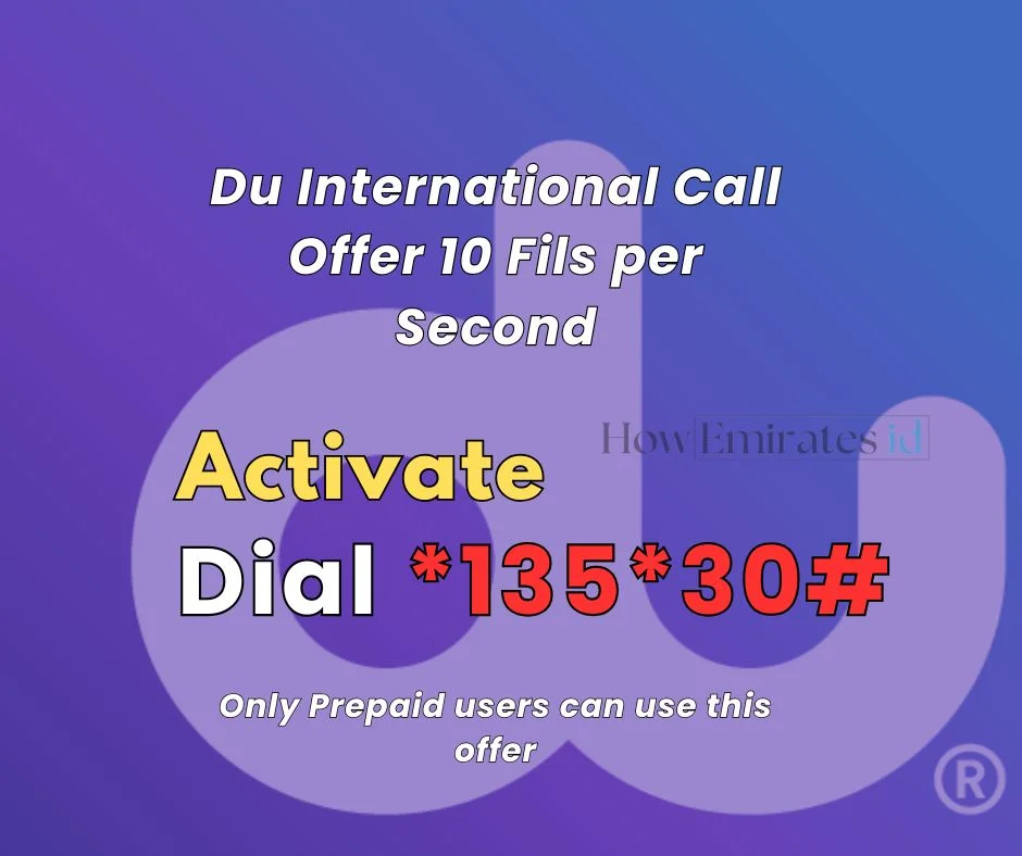 Du International Call Offer 10 Fils per Second