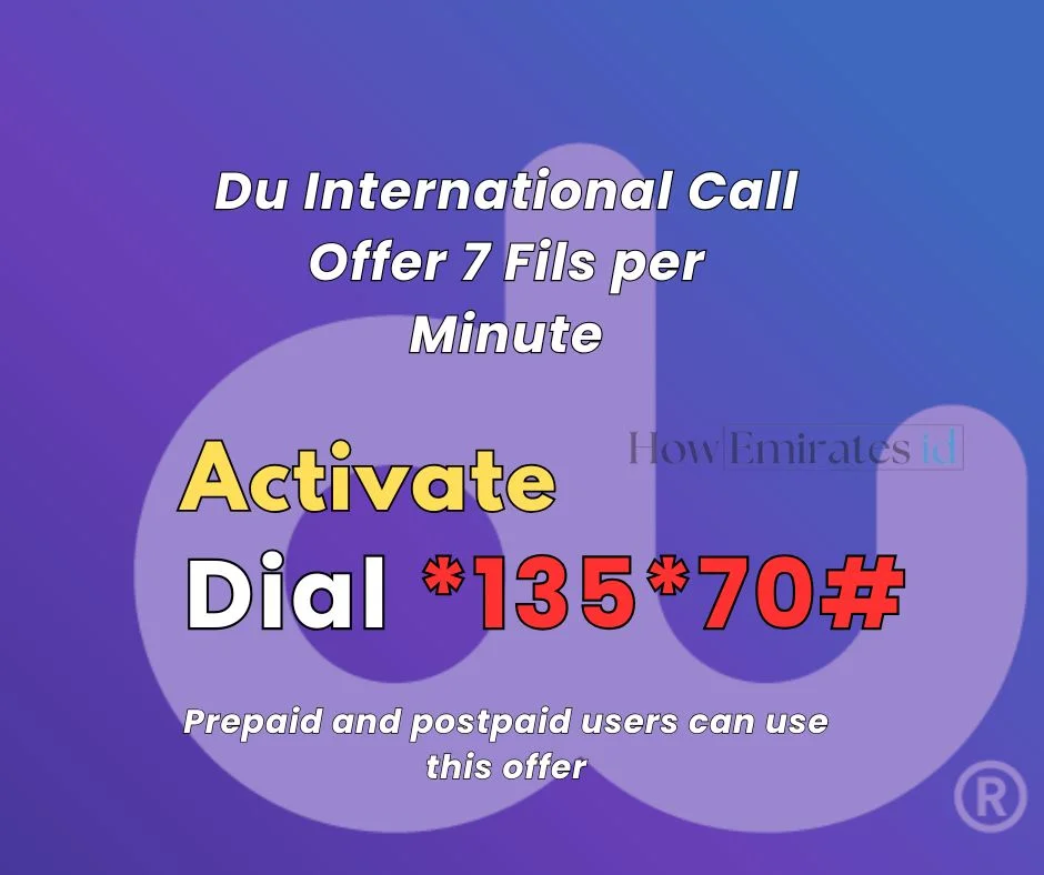 Du International Call Offer 7 Fils per Minute